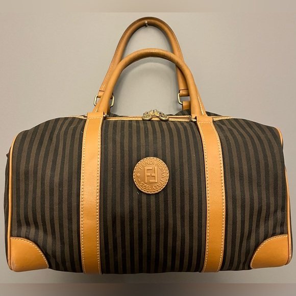 Fendi Handbags - Fendi Authentic Vintage Penguin Striped Boston Duffel Bag